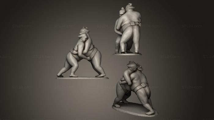 Figurines Chinese and Japanese (Rikishi au combat, STKCH_0014) 3D models for cnc